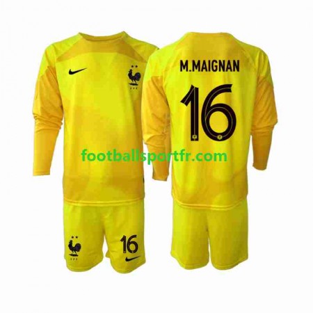 Tenue France Mike Maignan 16 Gardien Troisieme World Cup 2022 Maillot de Foot ML